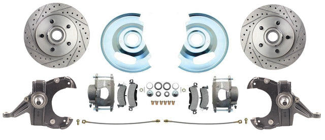t Fits 73-87 C-10 5 Lug D/S Rotor, 2.5" Drop Disc Conversion Wheel Kit DBK7387DLX MBM Brakes