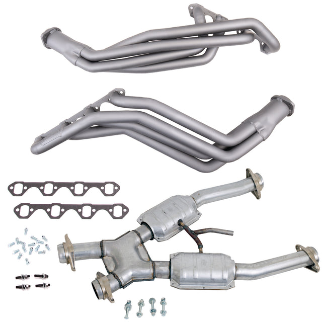Fits 94-95 Mustang 5.0L 1-5/8 Tube Headers, Short Mid X Pipe w/Converters-15192