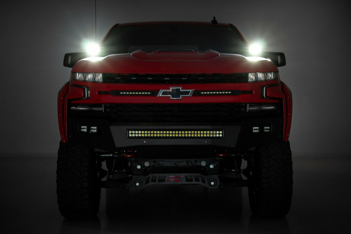 Fits Chevy Silverado 1500(19-24) LED Light Ditch Mount 2" Black Pair Spot 70841