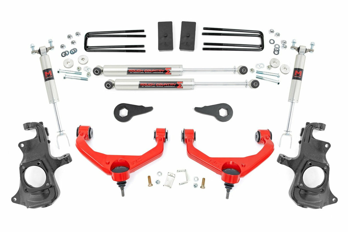 Fits Chevy/GMC 2500HD/3500HD (11-19) 3.5 Inch Knuckle Lift Kit; M1; 95740RED