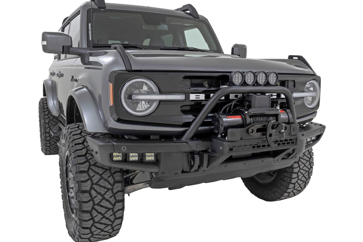 Fits Ford Bronco 4WD (21-24) Safari Bar; 6.5" Round LED; OE Modular Steel; 51113