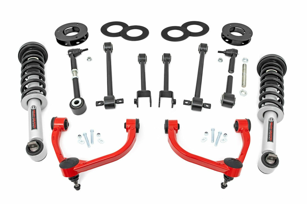 Fits Ford Expedition 4WD (2018-2024) 3 Inch Lift Kit; UCA; 40231RED