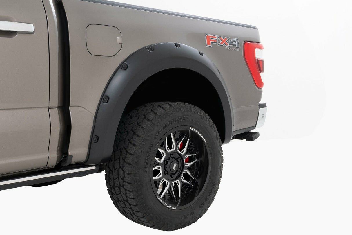 Fits Ford F-150 (2021-2024) Pocket Fender Flares A3 Space White F-F20911B-A3
