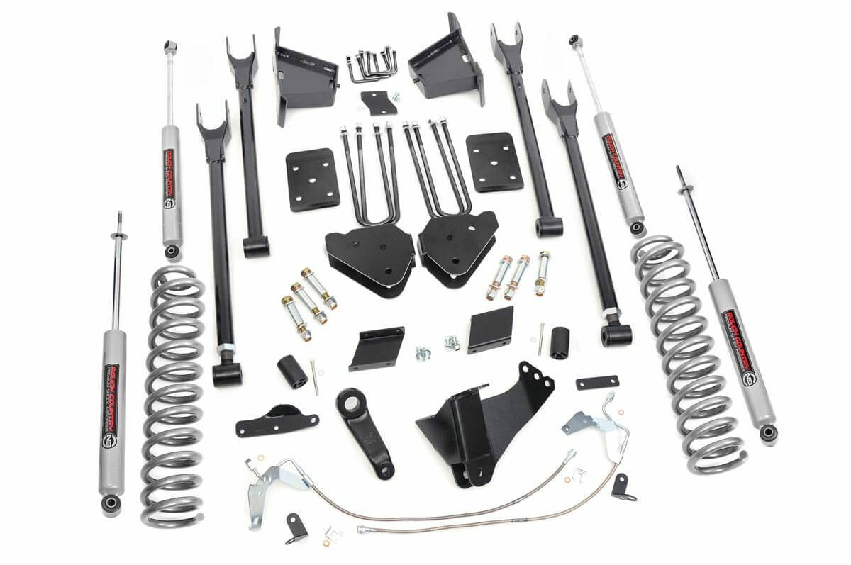 Fits Ford F-250 Super Duty 4WD (2015-2016) 6 Inch Lift Kit; 4 Link; OVLD; 589.2