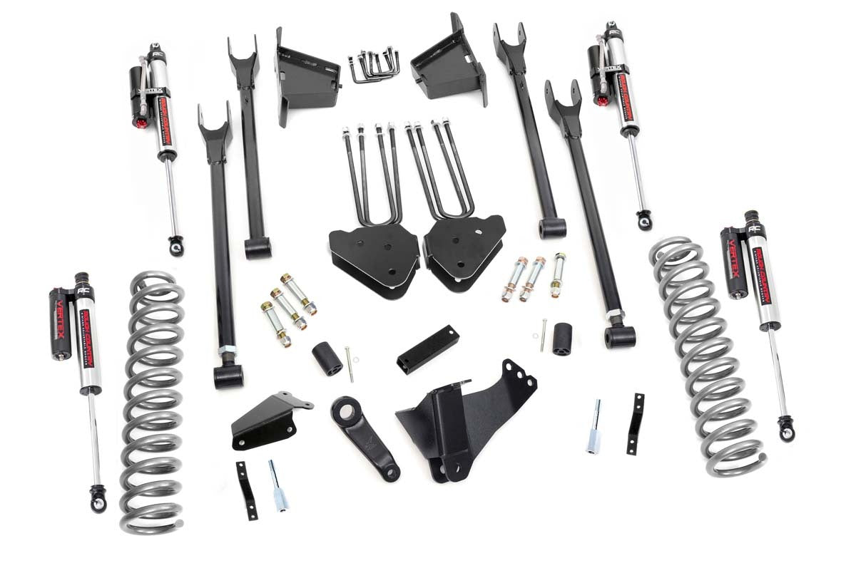 Fits Ford F-250/F-350 SD (05-07) 8" Lift Kit; 4 Link; RR Blocks; Vertex; 59150