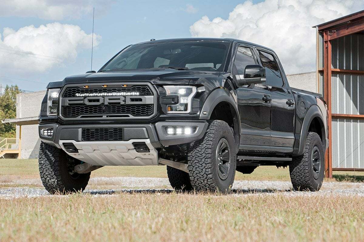 Fits Ford Raptor(17-20) LED Light Fog Mount Triple 2" Black Pair 70700DRLA