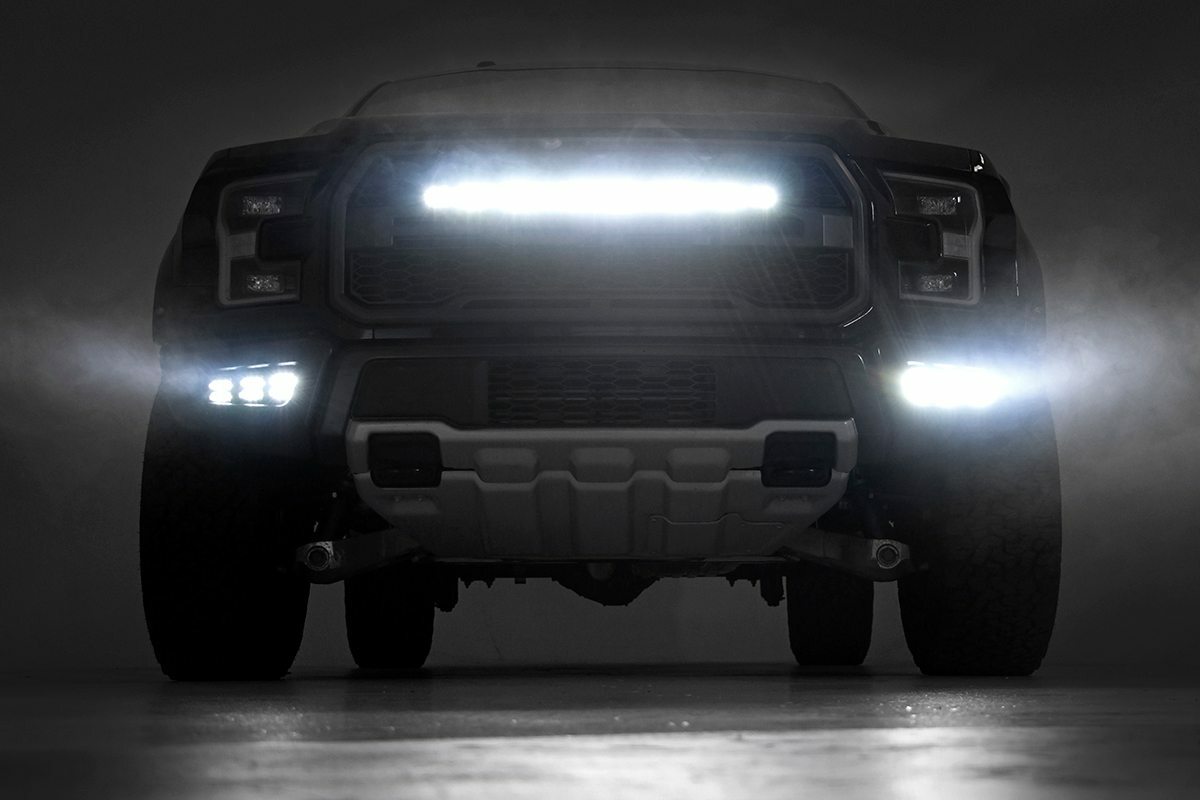 Fits Ford Raptor(17-20) LED Light Fog Mount Triple 2" Black Pair 70700DRLA