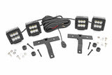 Fits Gladiator JT(18-24) Quad LED Light Cowl Mount 2" Black Pairs Spot 70822