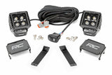 Fits Jeep Cherokee KL(14-21) LED Light Ditch Mount 2" Black Pair White DRL 70080
