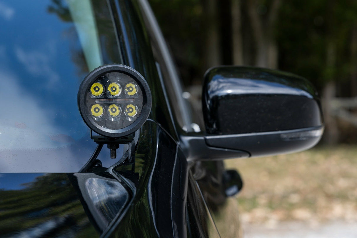 Fits Jeep Cherokee KL (14-21) LED Light Kit; Ditch Mount; 2" Black Pair;  70079