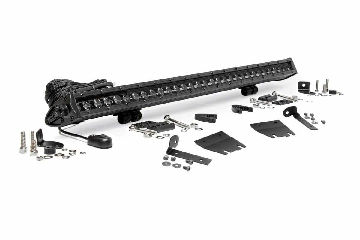 Fits Jeep Gladiator JT(18-24) LED Light Hood Mount 30" Black Single Row 70054