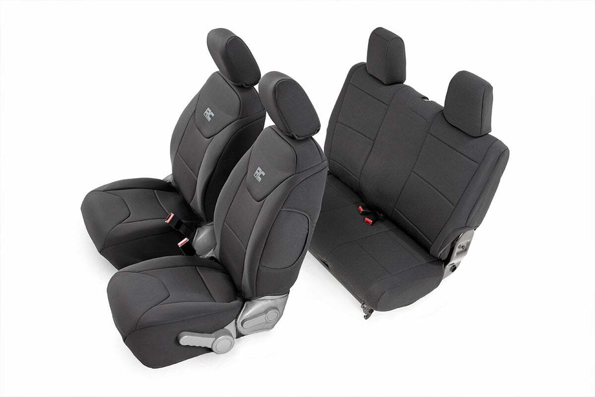Fits Jeep Wrangler JK 4WD (2007-2010) Seat Covers; Front and Rear; 91005
