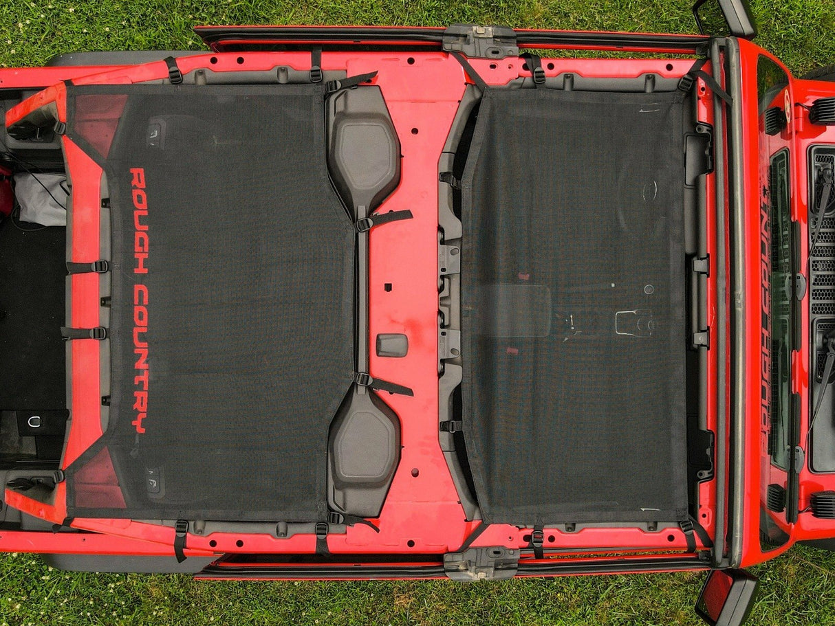 Fits Jeep Wrangler JL (21-23) (18-23) Mesh Bikini Top Plus; Black; 85120