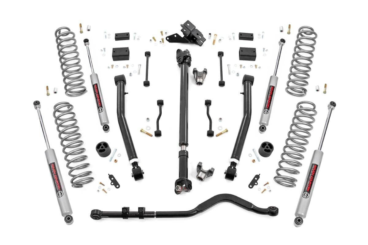 Fits Jeep Wrangler JL 4WD (2018-2023) 3.5" Lift Kit; Adj Lower; FR D/S; 62830