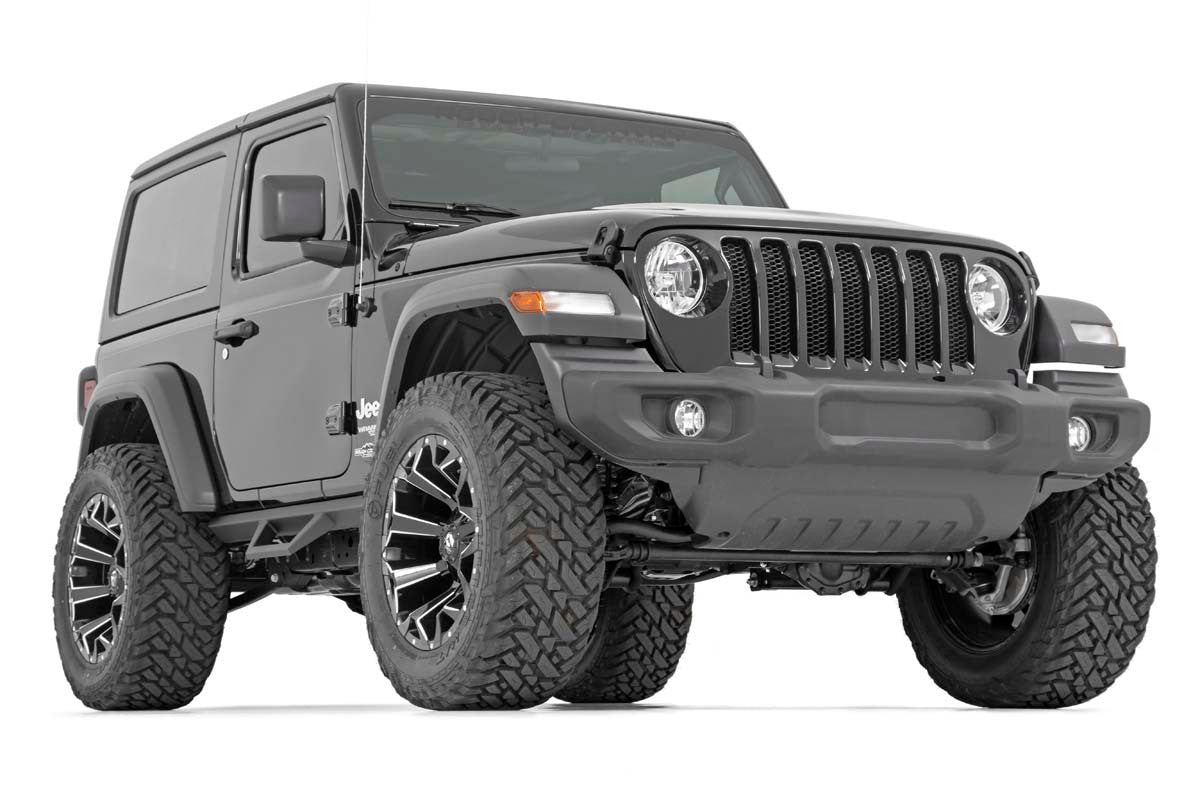 Fits Jeep Wrangler JL 4WD (2018-2024) Contoured Drop Steps; 2 Door; 90761