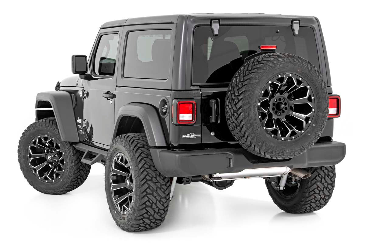 Fits Jeep Wrangler JL 4WD (2018-2024) Contoured Drop Steps; 2 Door; 90761