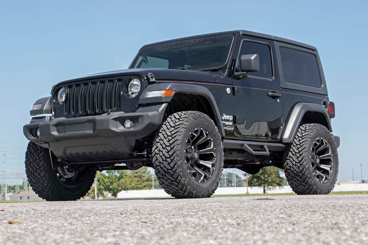 Fits Jeep Wrangler JL 4WD (2018-2024) Contoured Drop Steps; 2 Door; 90761