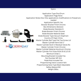 Mopar B&E Booster Conversion Kit MP-313 Brakes MBM