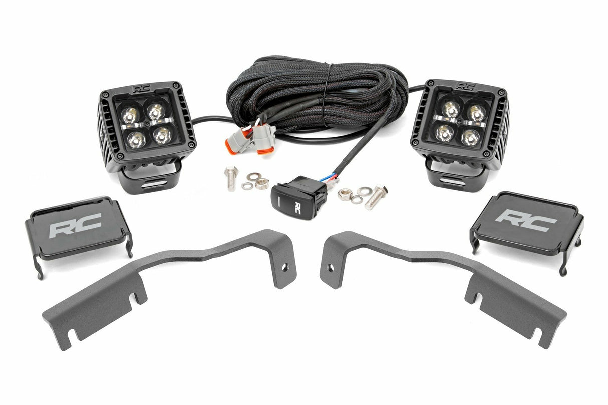 Fits Nissan Frontier(22-24) LED Light Ditch Mount 2" Black Pair Amber DRL 71067