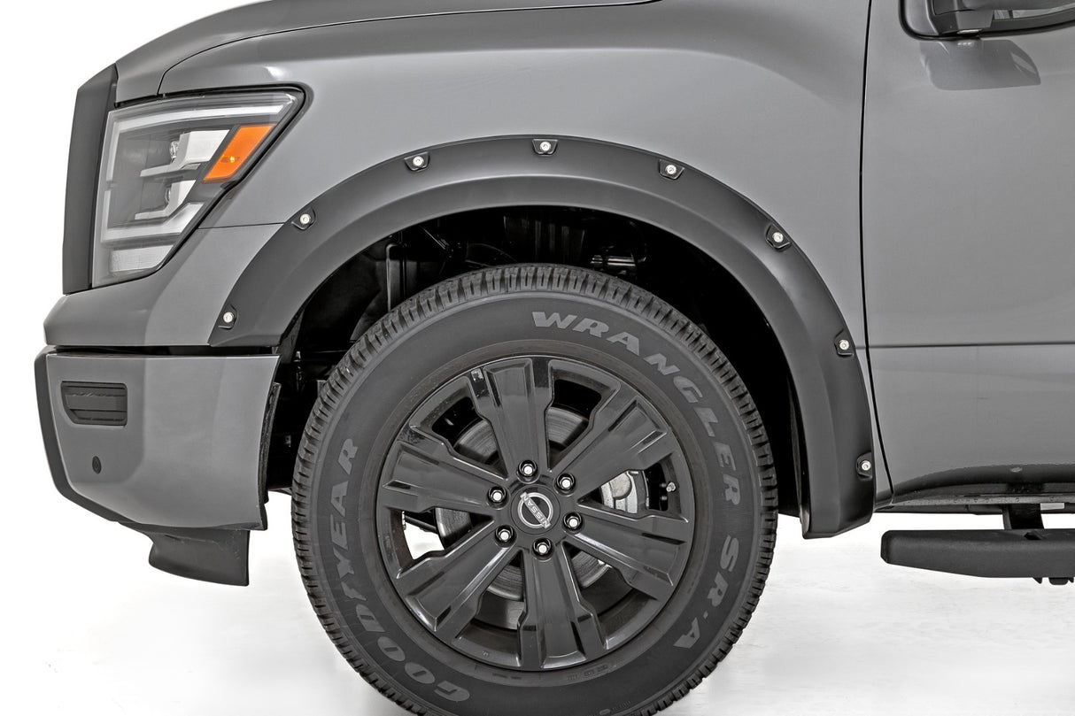 Fits Nissan Titan (2017-2024) Pocket Fender Flares KAD Gun Metal F-N101705A-KAD