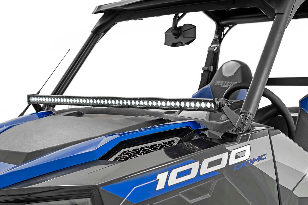 Fits Polaris General LED Light Lower Windshield 50" Black Single Row 93034