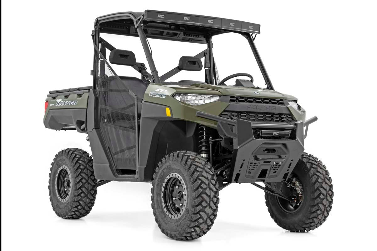 Fits Polaris Ranger XP 1000 LED Light Bumper Mount 12" Black Single DRL 93027