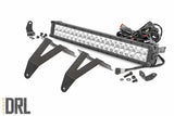 Fits Ram 1500(19-24) LED Light Bumper Mount 20" Chrome Dual Row Amber DRL 70781