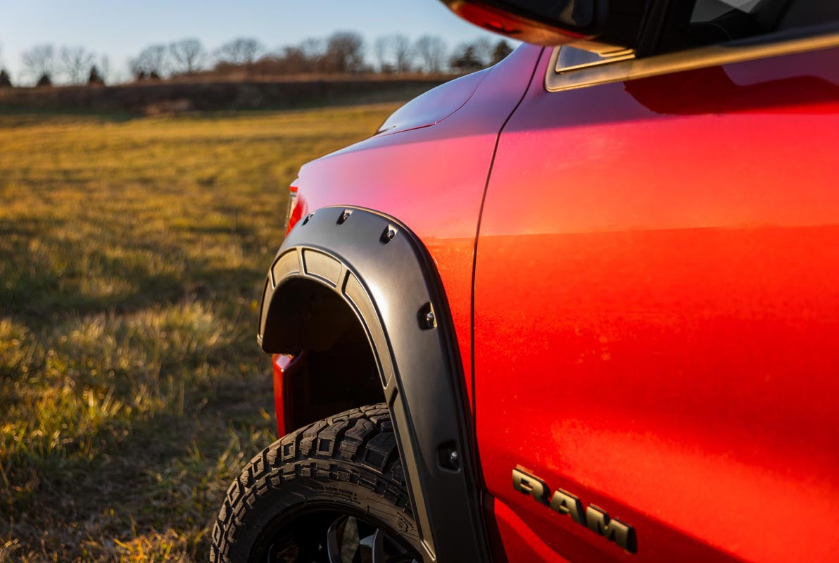 Fits Ram 1500 2&4WD (2019-2024) Fender Flares; Defender; PAF Silver A-D10914-PAF