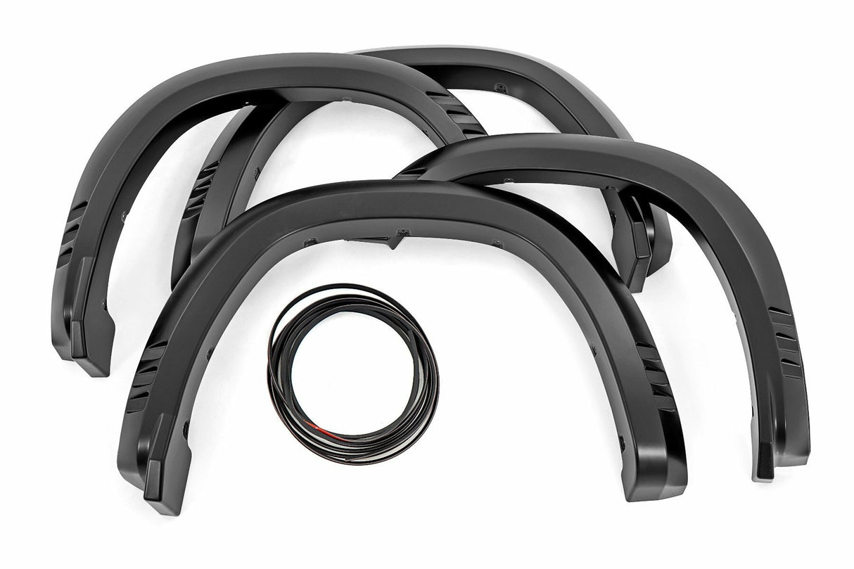 Fits Ram 1500 2WD/4WD (2019-2024) Fender Flares; SF1; PXQ Black; F-D319201-PXQ