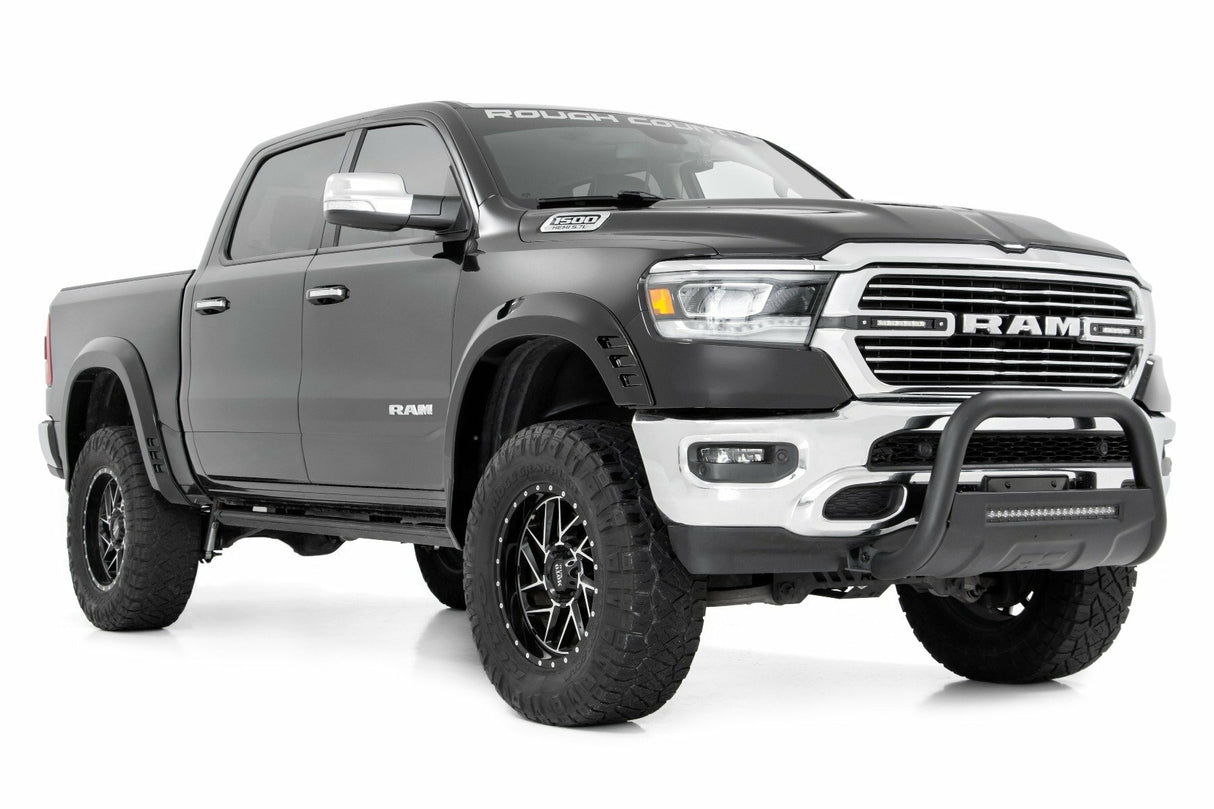 Fits Ram 1500 2WD/4WD (2019-2024) Fender Flares; SF1; PXQ Black; F-D319201-PXQ