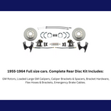 Rear GM 1955-1968 Full Size 10/12 Bolt Disc Brake Kit w/E-Brake DBK1012FS Brakes MBM