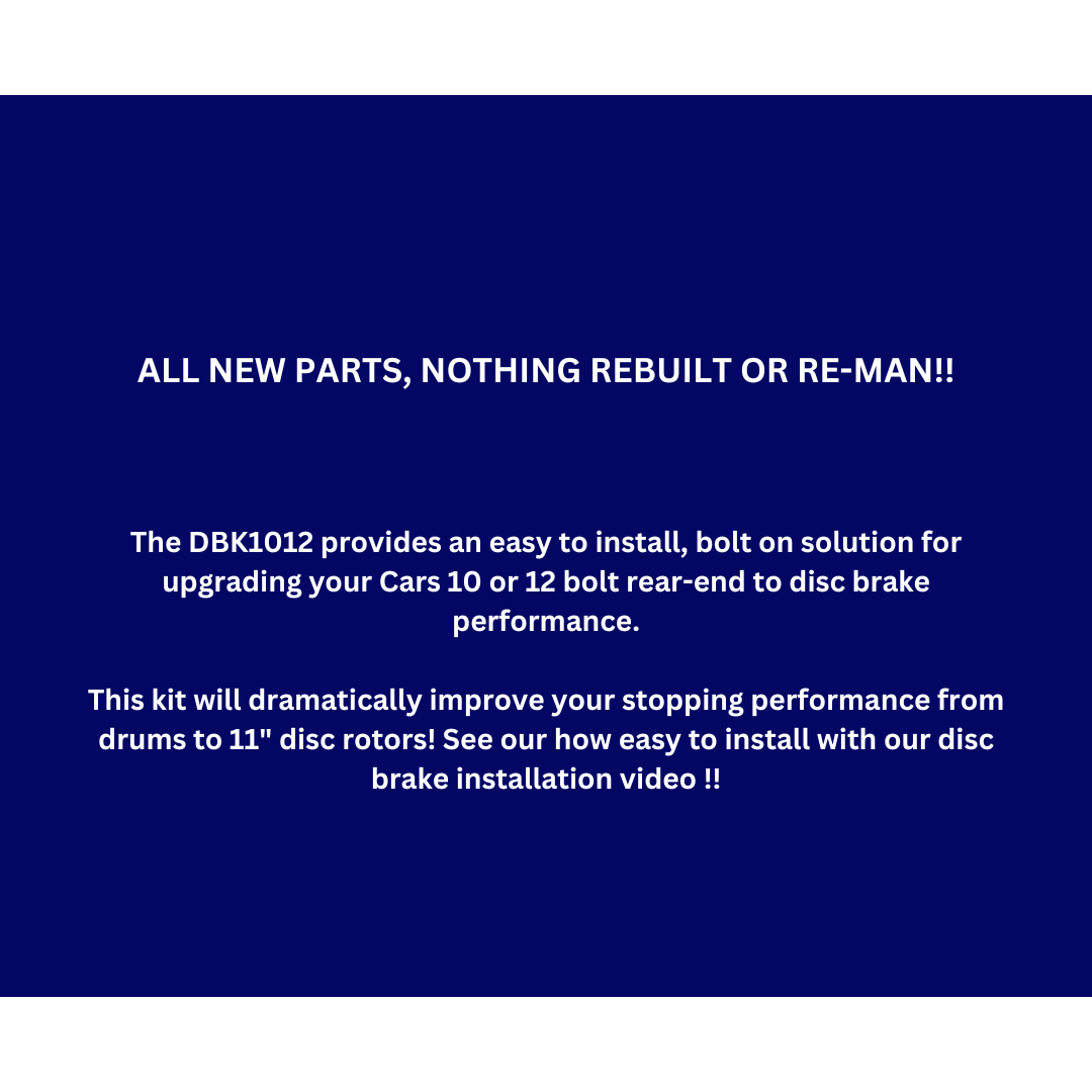 Rear GM A, F, X 10/12 Bolt Disc Brake w/E-Brake & Drilled/Slotted DBK1012LX Brakes MBM