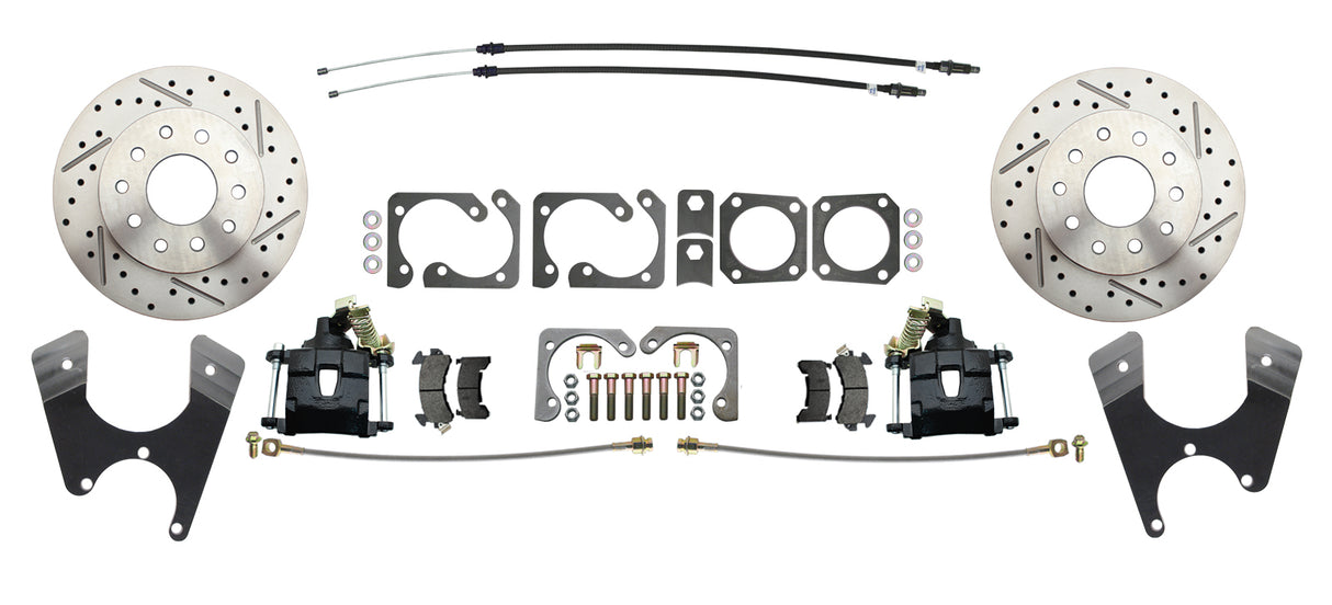 Rear GM A, F, X 10/12 Bolt Disc Brake w/E-Brake &Slotted-Black DBK1012LXB Brakes MBM