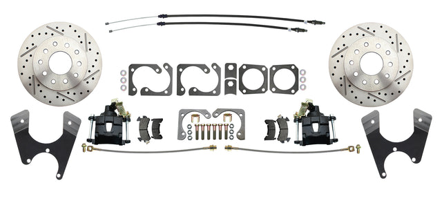 Rear GM A, F, X 10/12 Bolt Disc Brake w/E-Brake &Slotted-Black DBK1012LXB Brakes MBM