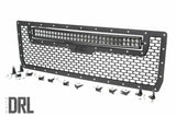 Fits Sierra 1500(14-15) Mesh Grille 30" Dual Row LED Black White DRL 70190DRL