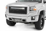Fits Sierra 1500(14-15) Mesh Grille 30" Dual Row LED Black White DRL 70190DRL