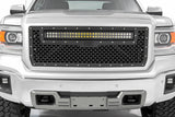 Fits Sierra 1500(14-15) Mesh Grille 30" Dual Row LED Black White DRL 70190DRL