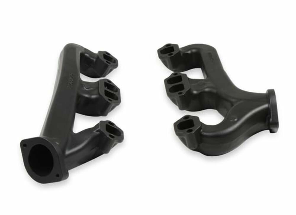 Hooker Fits Small Block Chevy, Raised D-Port, 2.5", Black, Exhaust Manifold 8527-3HKR