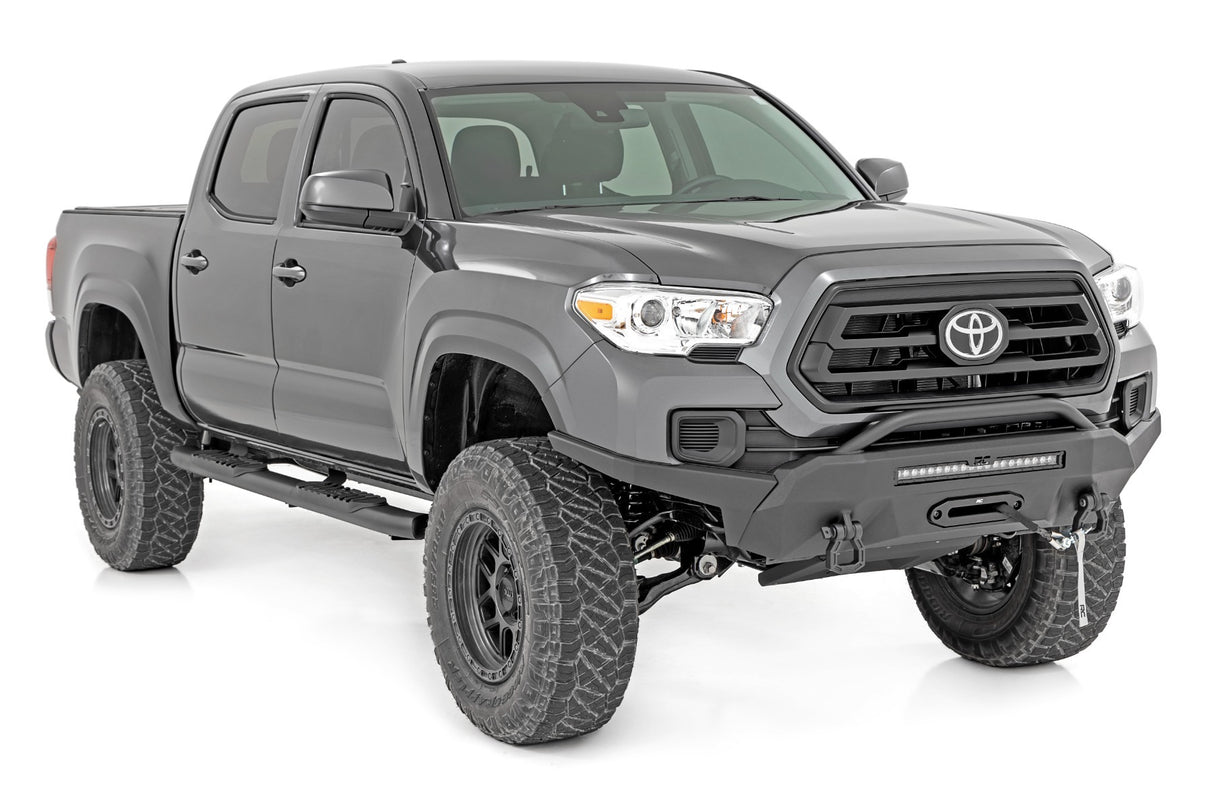 Fits Toyota Tacoma 2WD/4WD (2005-2023) Oval Nerf Step; Double Cab; Black; 21008