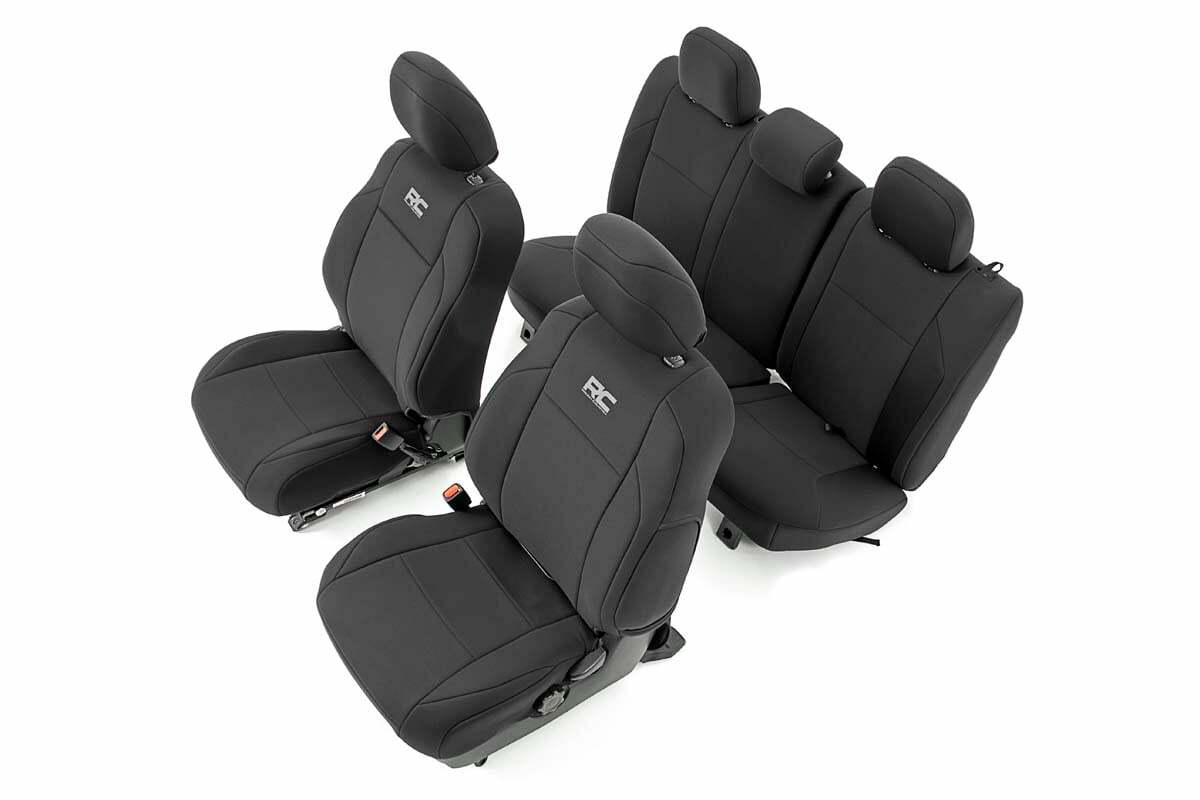 Fits Toyota Tacoma 2WD/4WD (2016-2023) Seat Covers; FR & RR; Double Cab; 91031