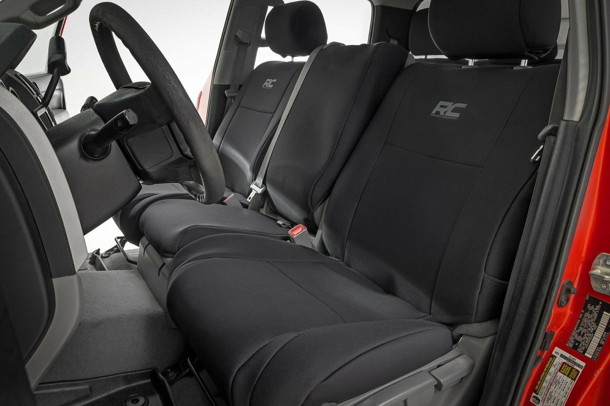 Fits Toyota Tundra 2&4WD (07-13) Seat Covers; FR w/ Console Cover and Rear 91060
