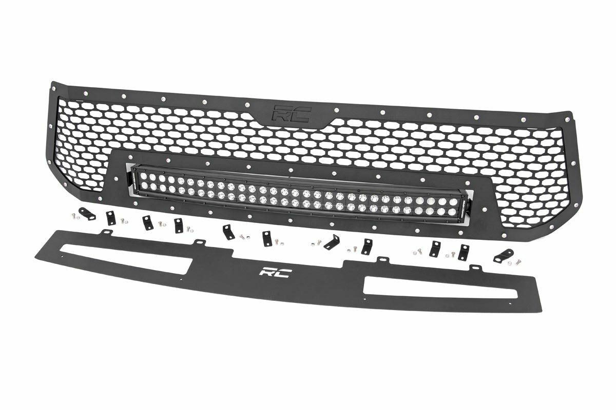 Fits Toyota Tundra 2&4WD (2014-2017) Mesh Grille; 30" Dual Row LED; Black; 70226