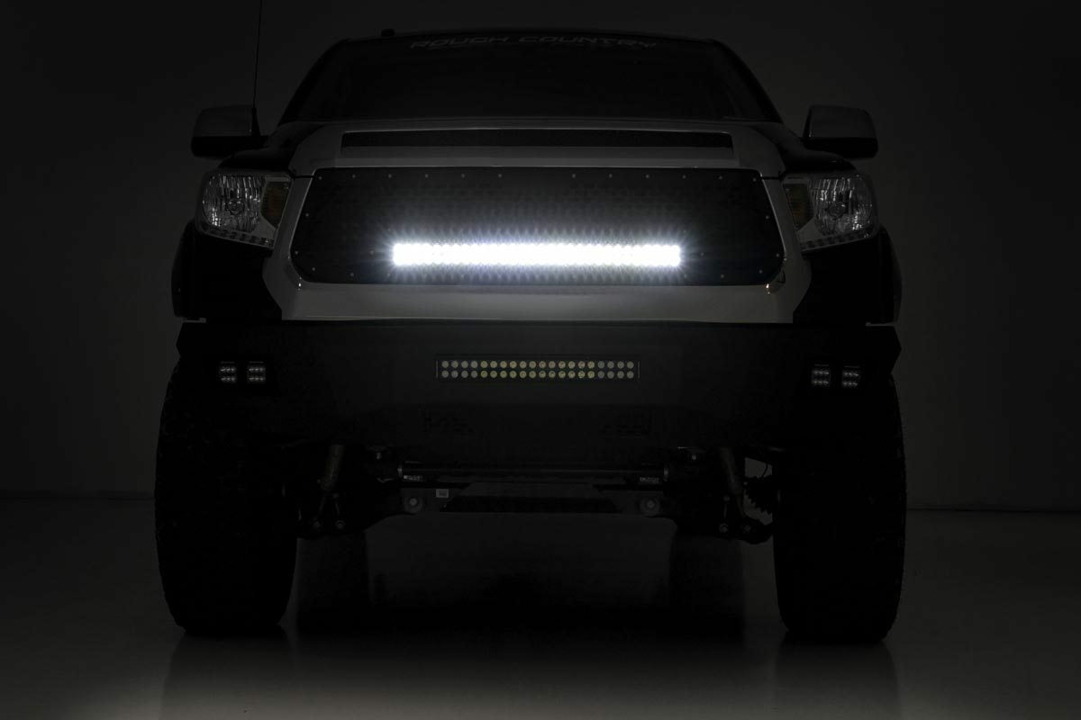 Fits Toyota Tundra 2&4WD (2014-2017) Mesh Grille; 30" Dual Row LED; Black; 70226