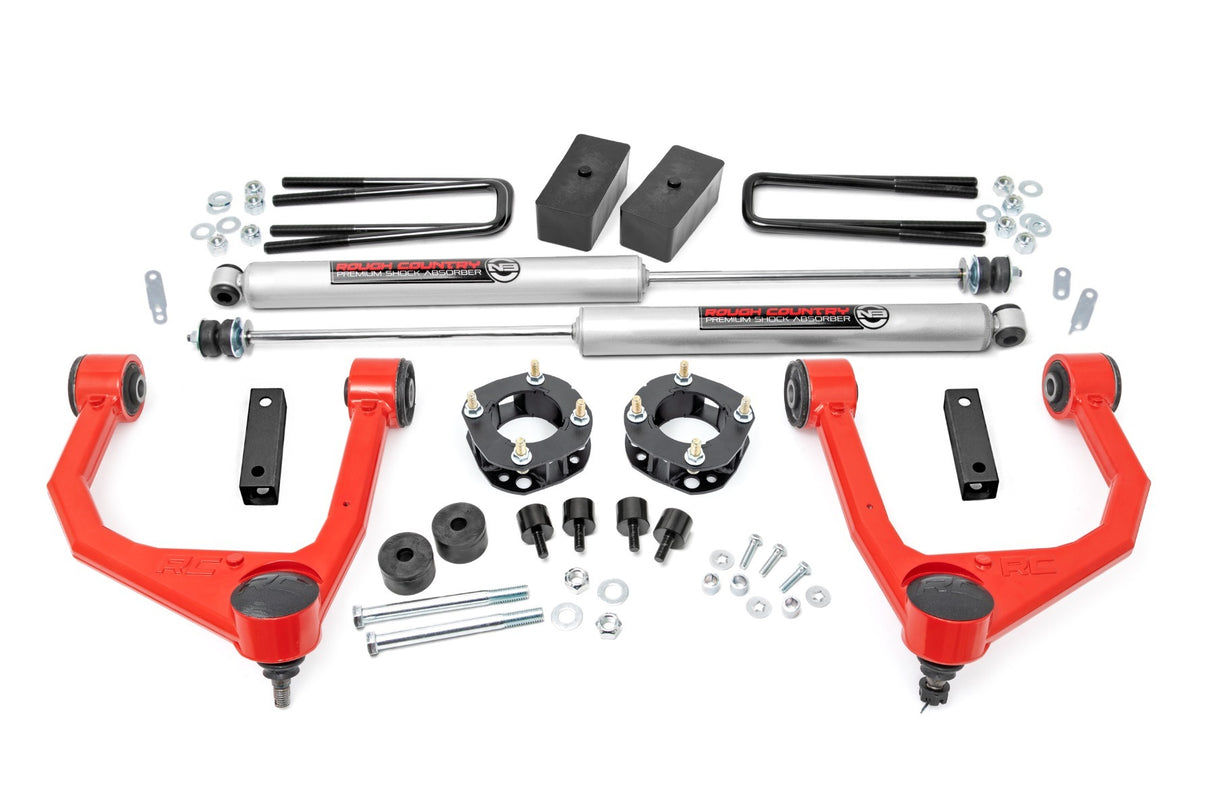 Fits Toyota Tundra 2WD/4WD (2007-2021) 3.5 Inch Lift Kit; 76830RED