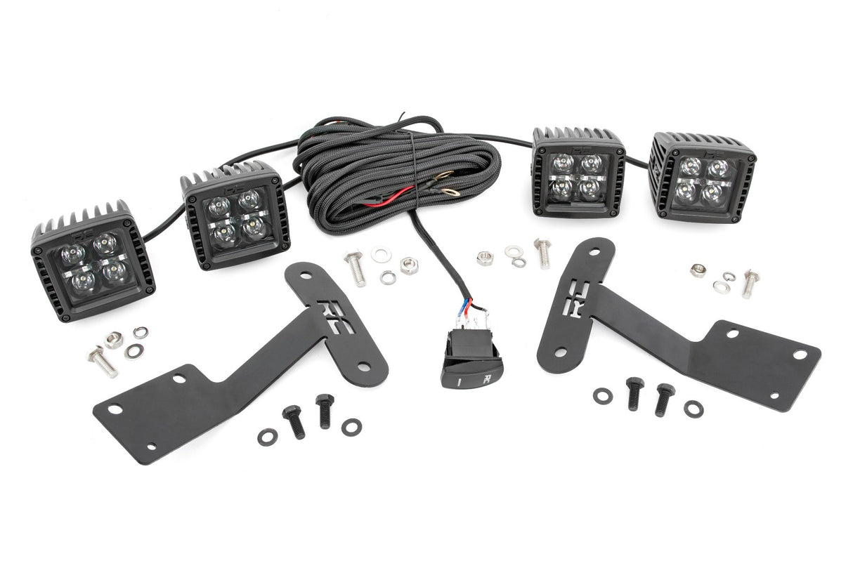 Fits Tundra(14-21) LED Light Ditch Mount Dual 2" Black Pairs White DRL 70837