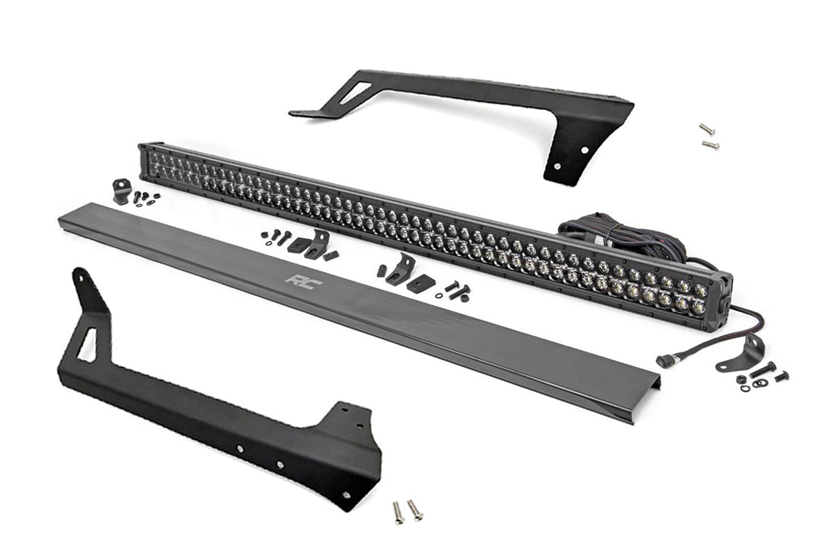 Fits Wrangler JK(07-18) LED Light Windshield Mnt 50" Black Dual DRL 70504BLDRL