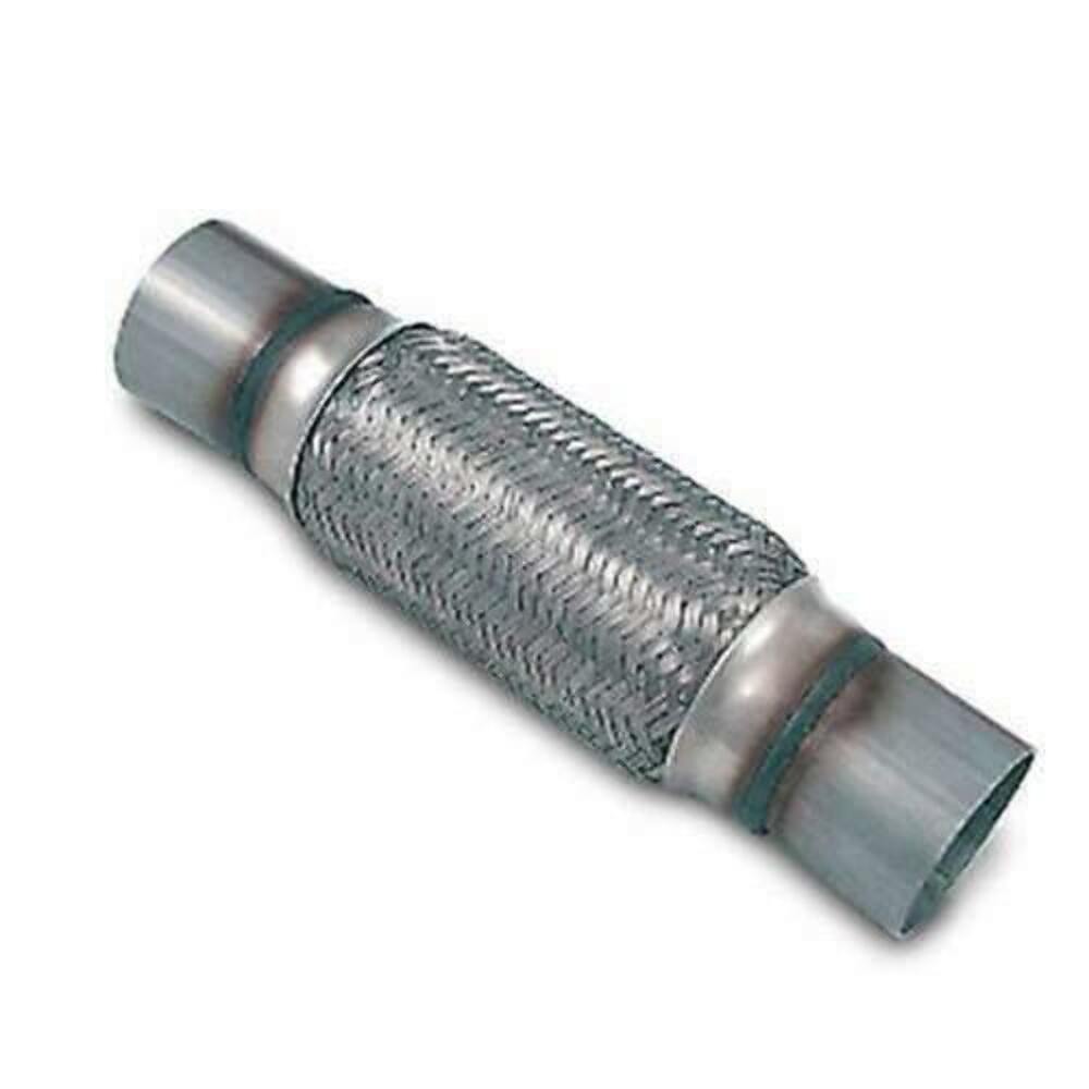 Exhaust flex pipe 2 x 10 Double Flex Pipes 2 Ends Weld or Clamp On Rol 2 inch inlet/outlet 14 inch body length double braided stainless steel mesh