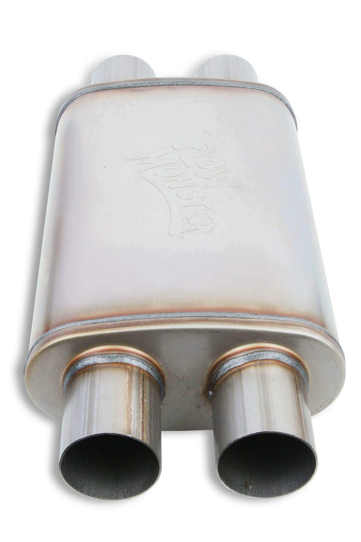 t Flowmonster Performance Muffler 2.50 Dual IN/2.50 Dual OUT 11386-FM 409 Stainles Flowmonster
