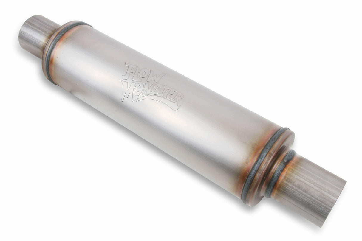 Round Performance Muffler 2.50 Inlet/ 2.50 Outlet 10416-FM 409 Stain stainless steel 10415