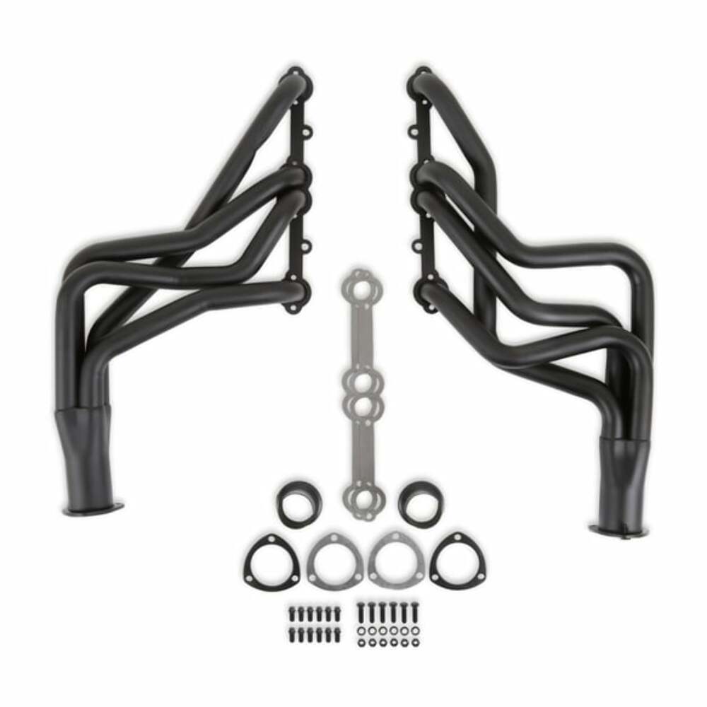 11100FLT Long Tube Header, 3 Inch Collector, Chevy Camaro Chevelle Nova performance headers black
